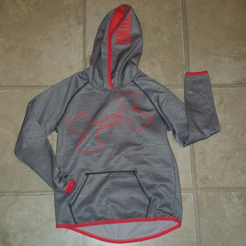 Under Armour Storm Kids' Gray and Crimson Hoodie Size Large